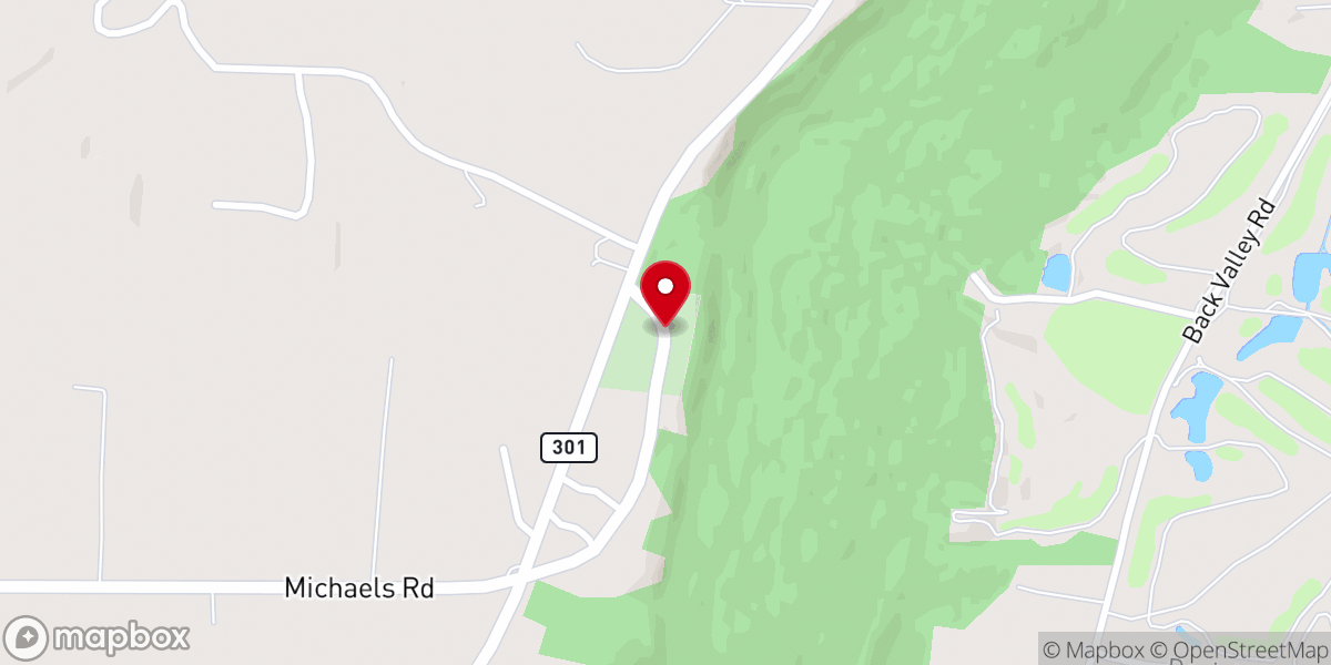 Map showing location of Brown Gap Church