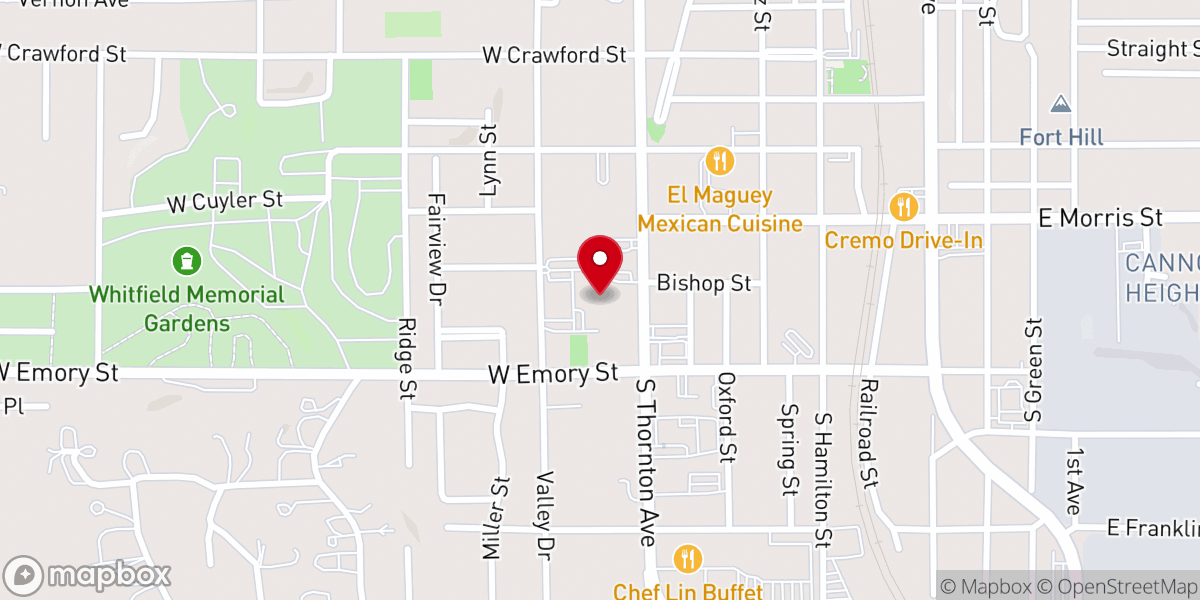 Map showing location of Hamilton Street Methodist Episcopal Church South