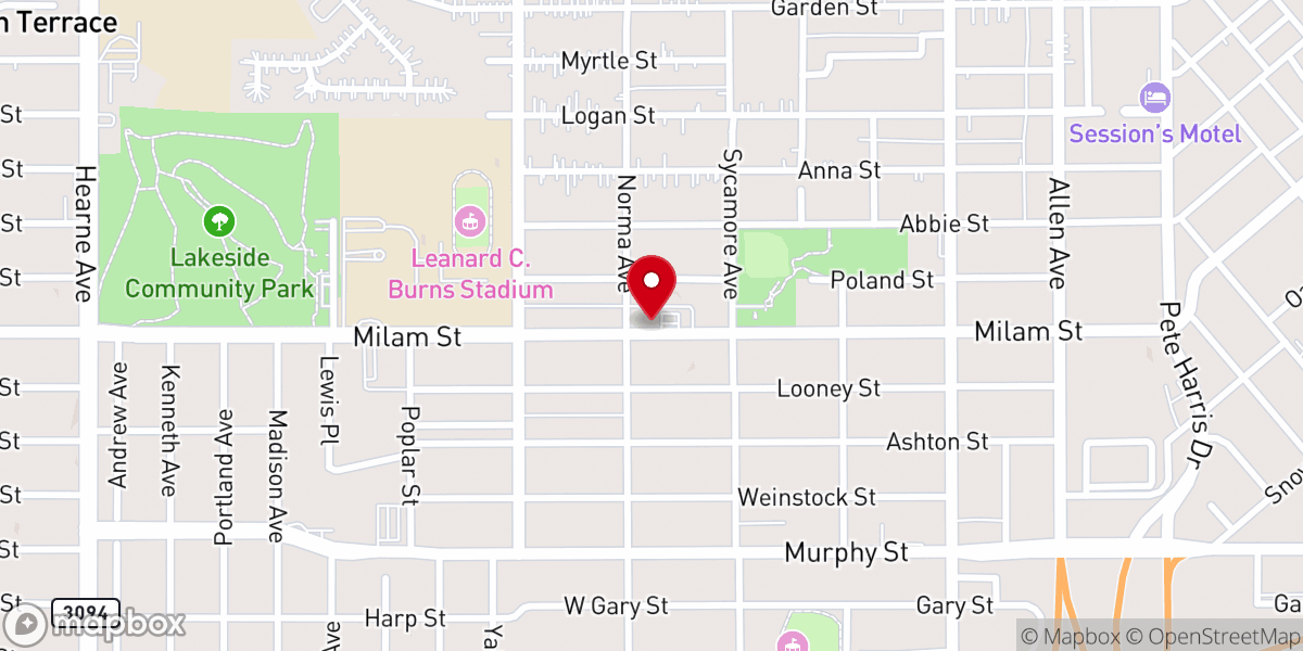 Map showing location of Little Union Baptist Church