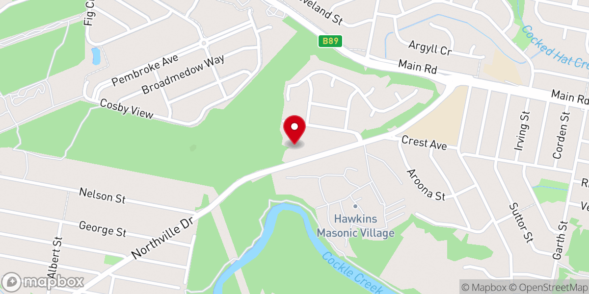 Map showing location of New Heights Christian Church
