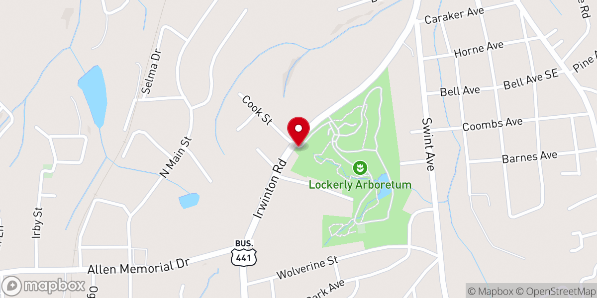 Map showing location of Lockerly Arboretum