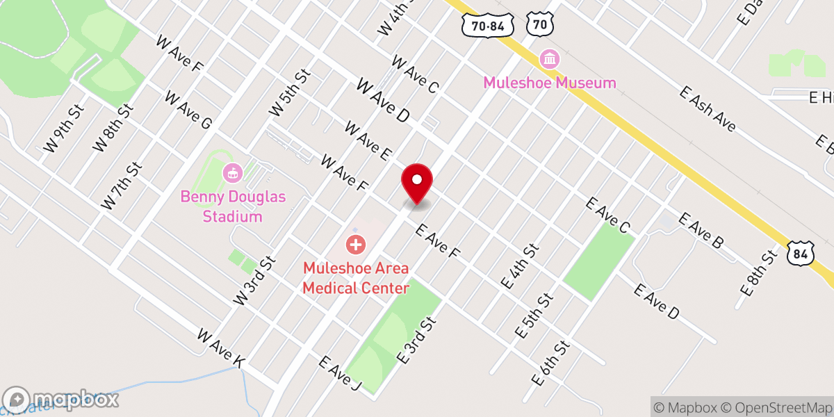 Map showing location of 1st Assembly of God