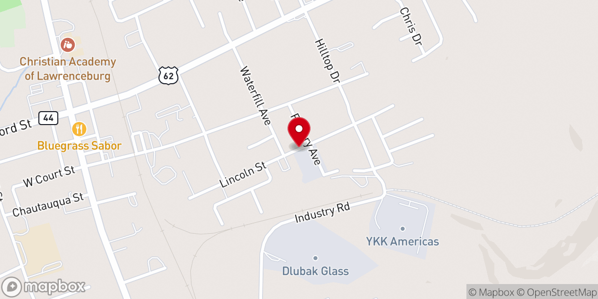 Map showing location of Penny's Chapel Baptist Church