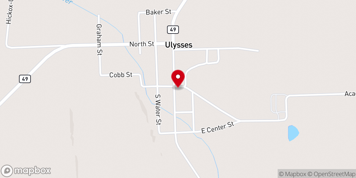 Map showing location of Ulysses Free Methodist Church