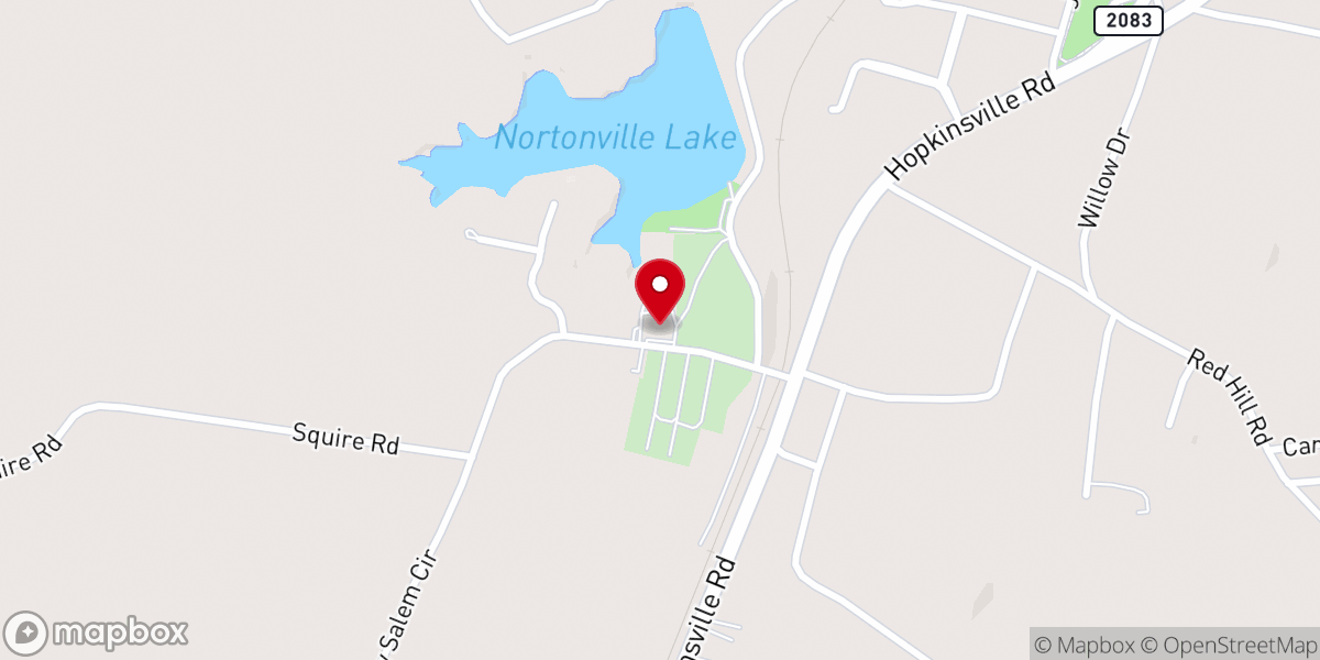Map showing location of New Salem Baptist Church
