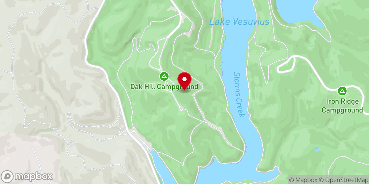 Map showing location of Lake Vesuvius Recreation Area