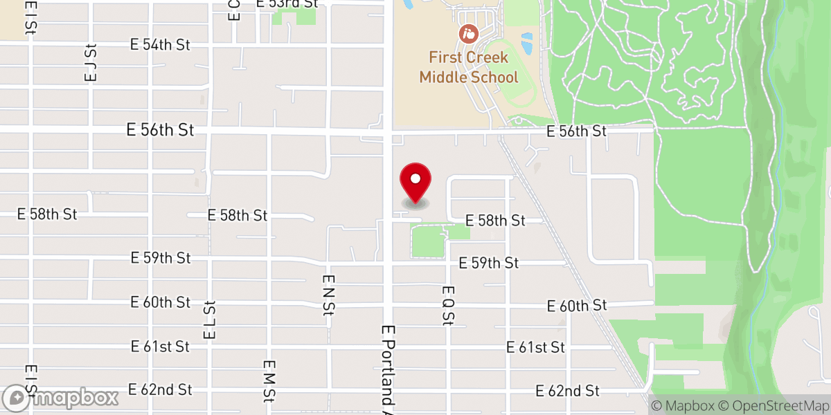 Map showing location of New Hope Baptist Church
