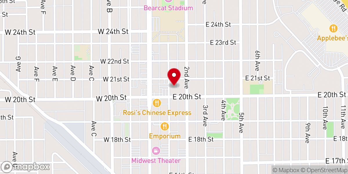 Map showing location of First Presbyterian Church