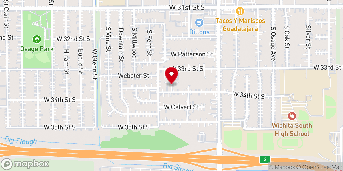 Map showing location of Restoration Church Wichita