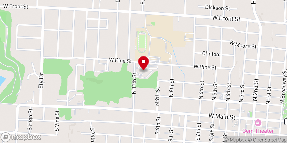 Map showing location of Central Methodist Church