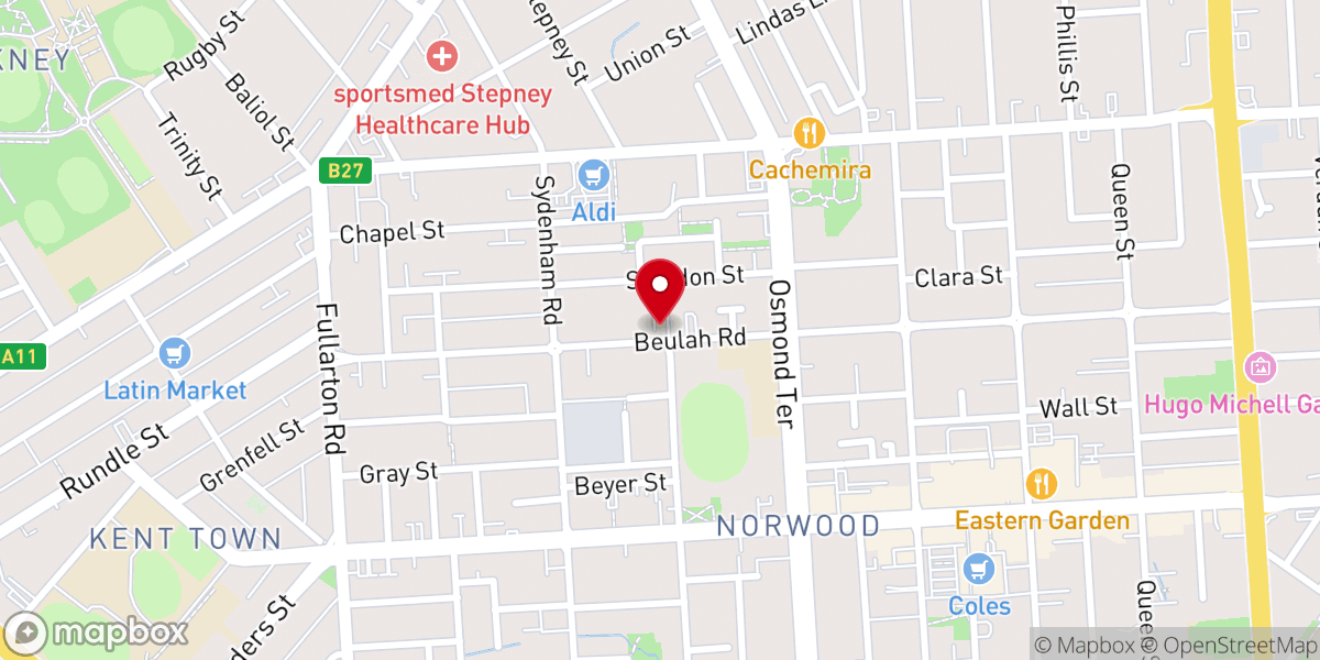 Map showing location of St Bartholomew's Norwood