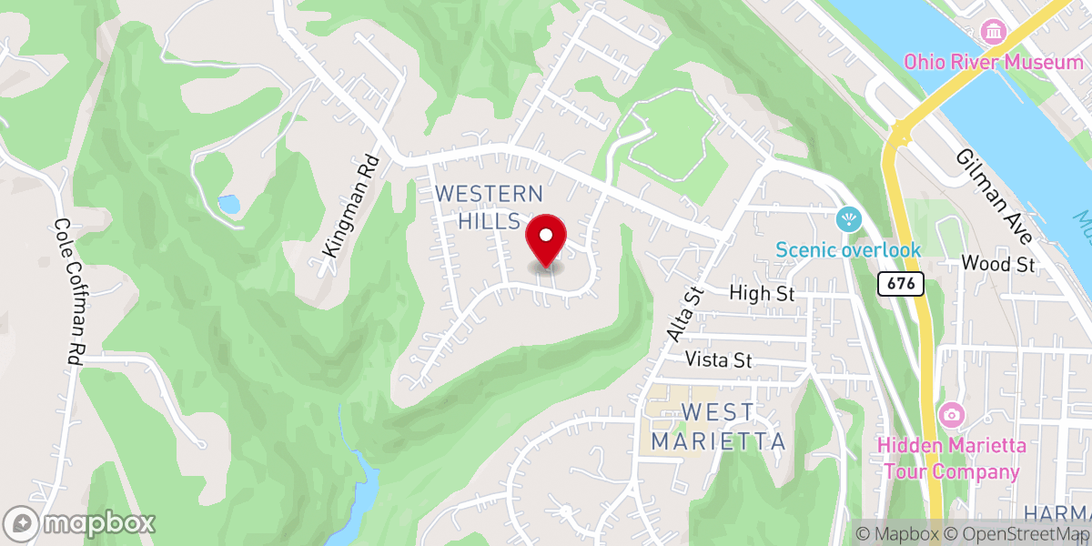 Map showing location of Church of Christ Harmar Hill