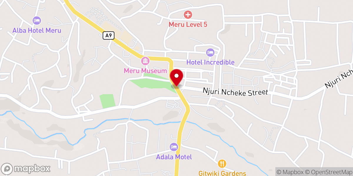 Map showing location of Christian Foundation Fellowship (CFF) Church- Meru Headquarters