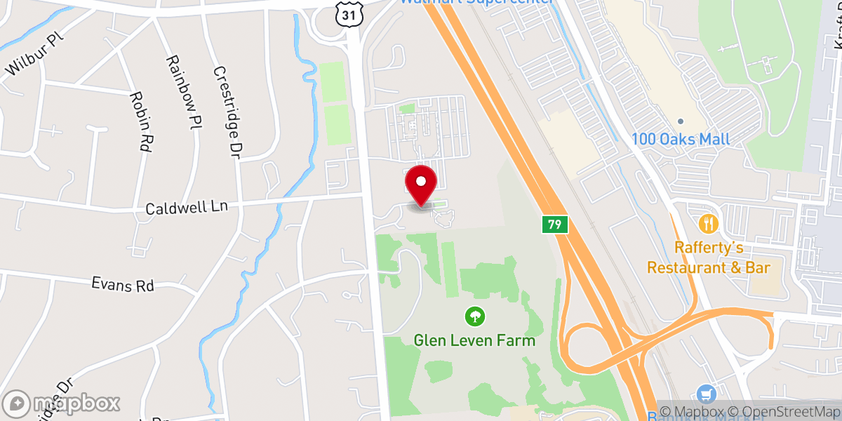 Map showing location of Glen Leven Presbyterian Church
