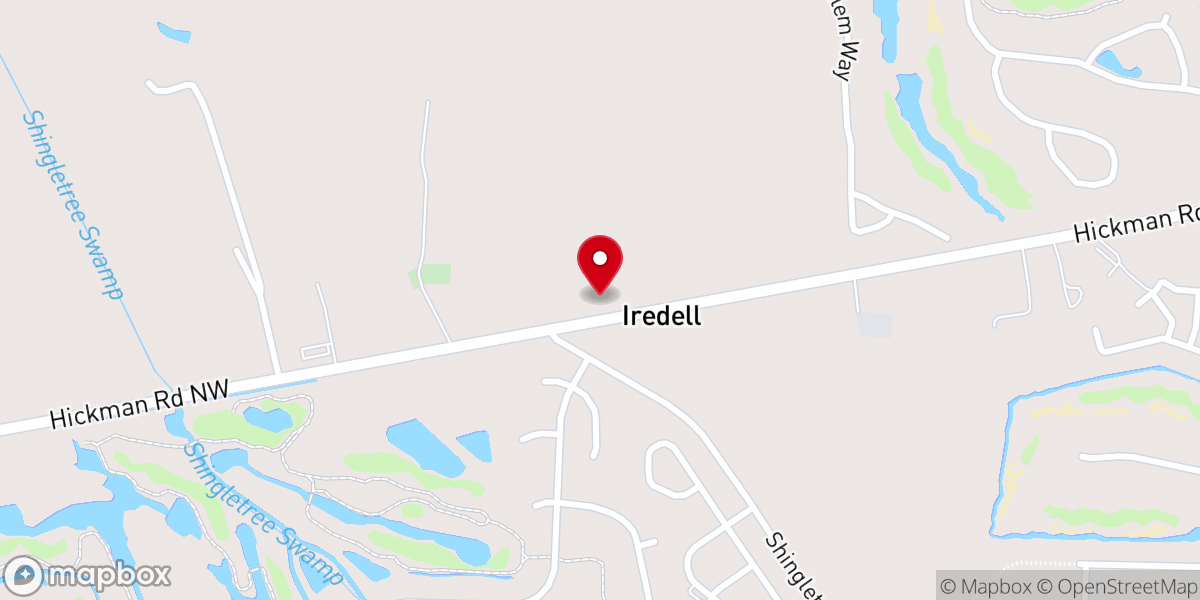 Map showing location of Beulah Baptist Church