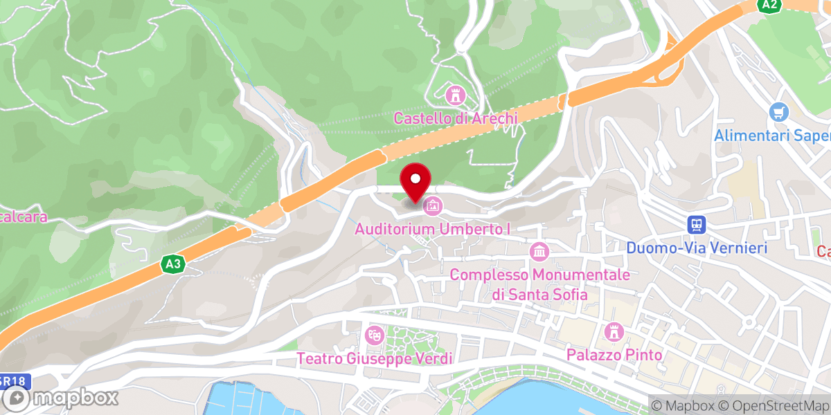 Map showing location of Monastero di San Nicola de la Palma