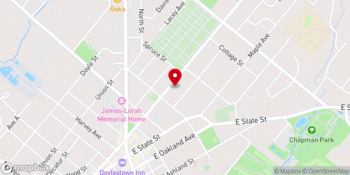 Map showing location of Salem United Church of Christ Education Building