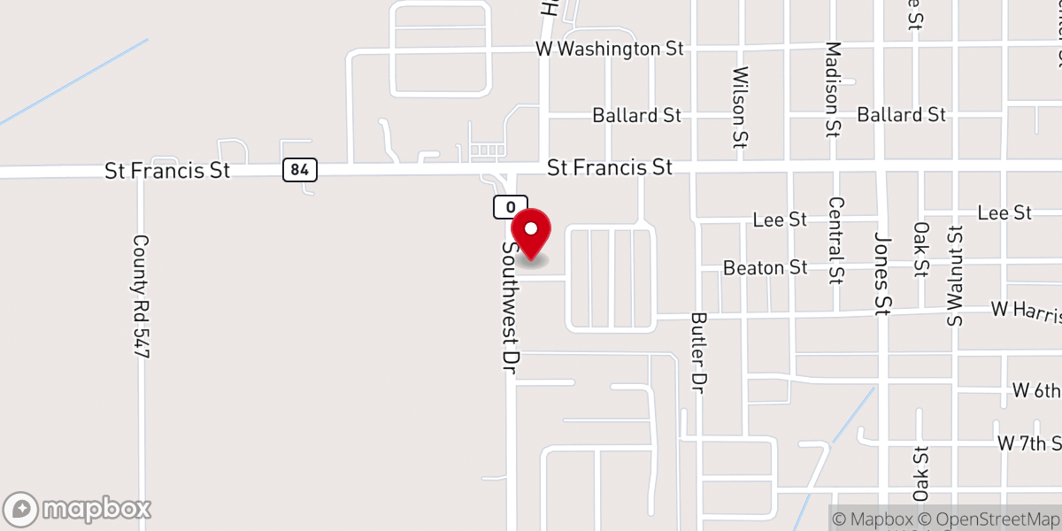 Map showing location of Black River Baptist Association
