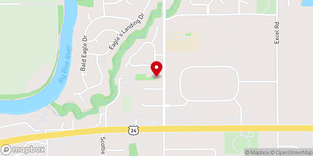 Map showing location of Refuge Fellowship Church