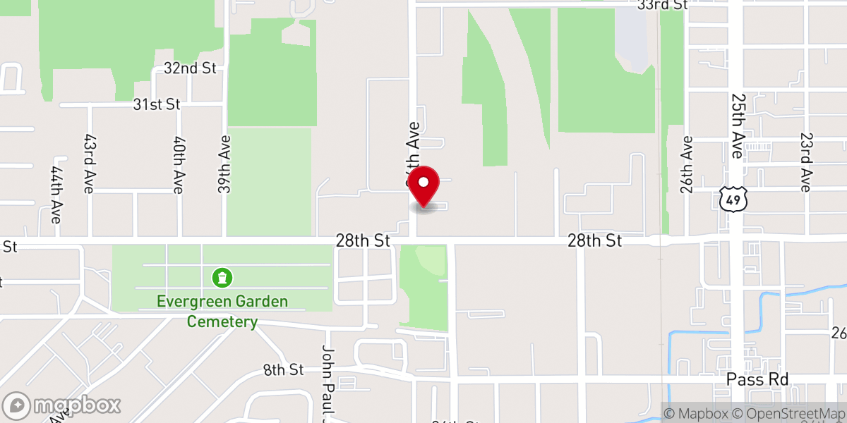 Map showing location of St Mark United Methodist Church
