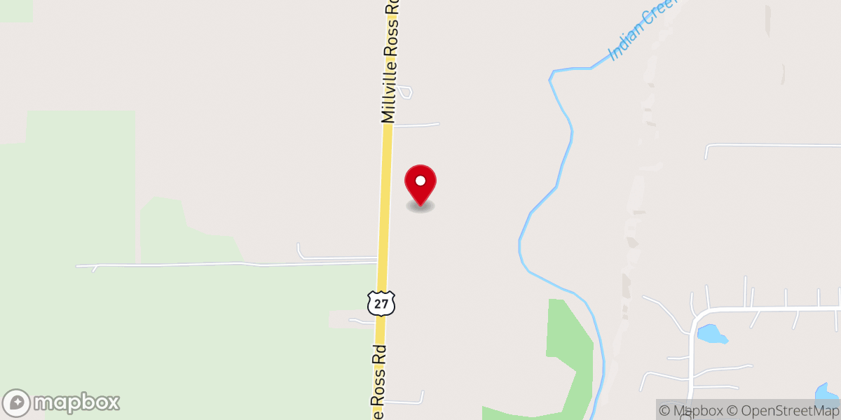 Map showing location of White Oak Christian Church