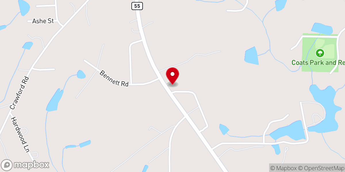 Map showing location of Coats Pentecostal Free Will