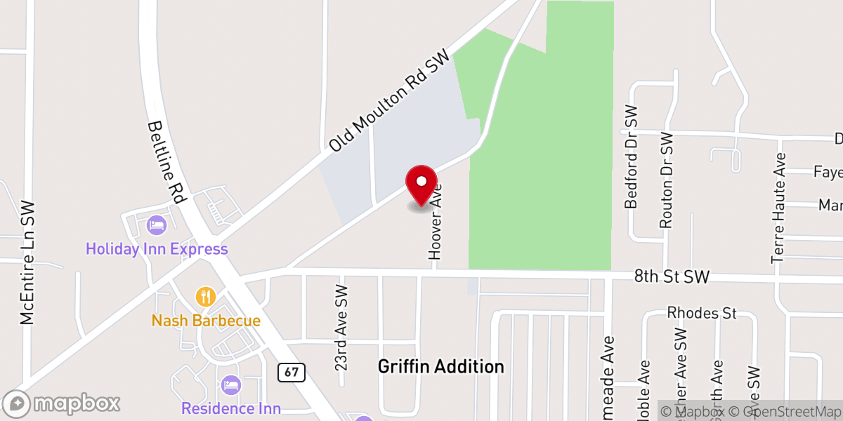 Map showing location of Brookhaven Church