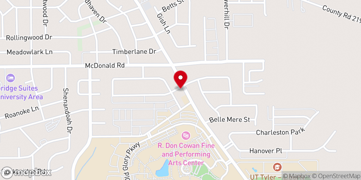 Map showing location of John Paul the Great Catholic Campus Ministry