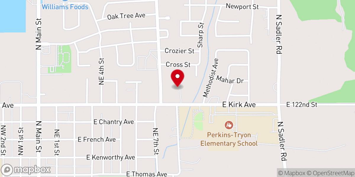 Map showing location of Oak Park Retreat Center