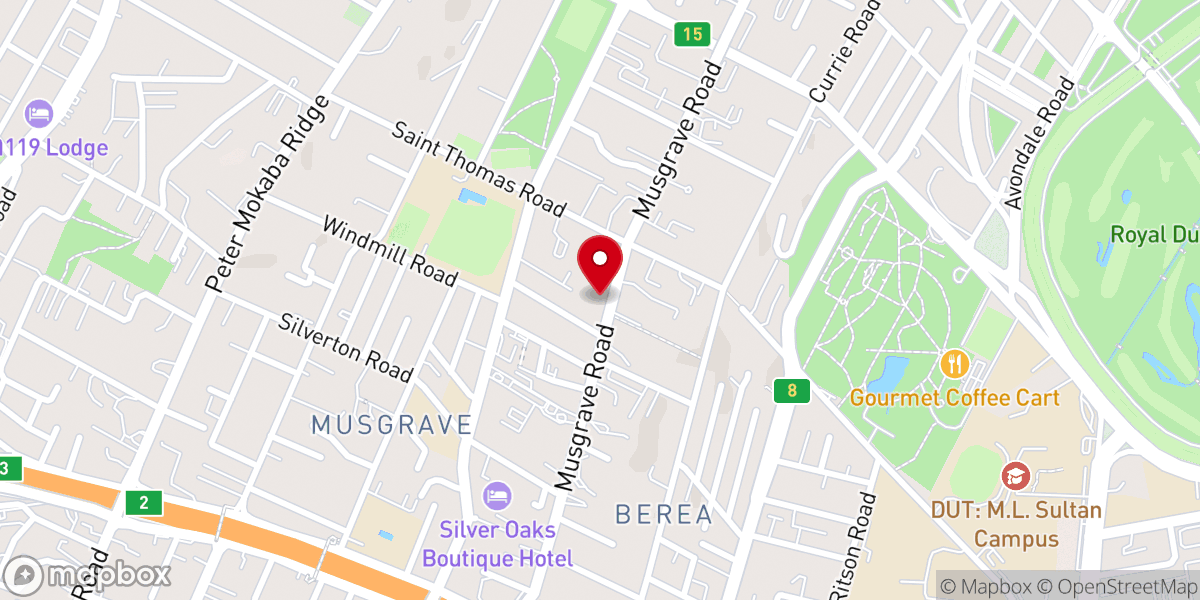 Map showing location of St Thomas' Anglican Church and Halls