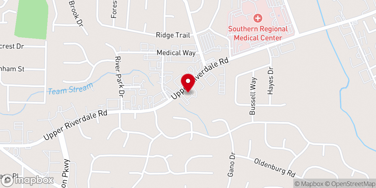Map showing location of Eastside Baptist Church