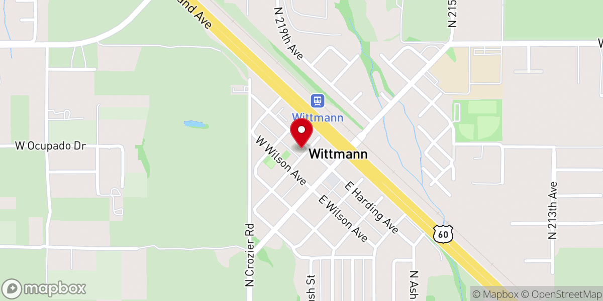 Map showing location of Wittmann Baptist Church