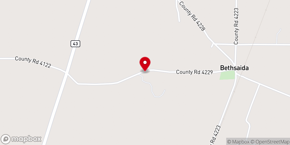 Map showing location of Pineywoods Chapel and Trails
