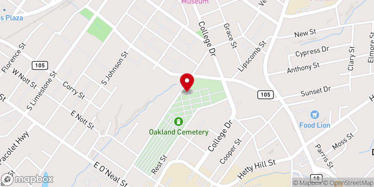 Map showing location of Indian Hill Baptist Church