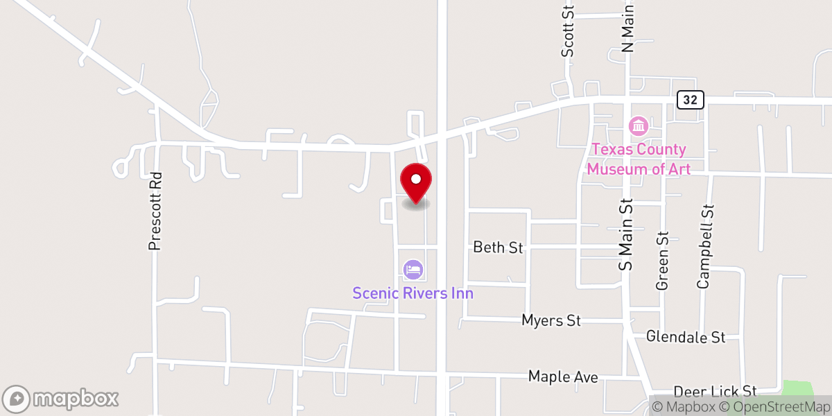 Map showing location of Assembly of God