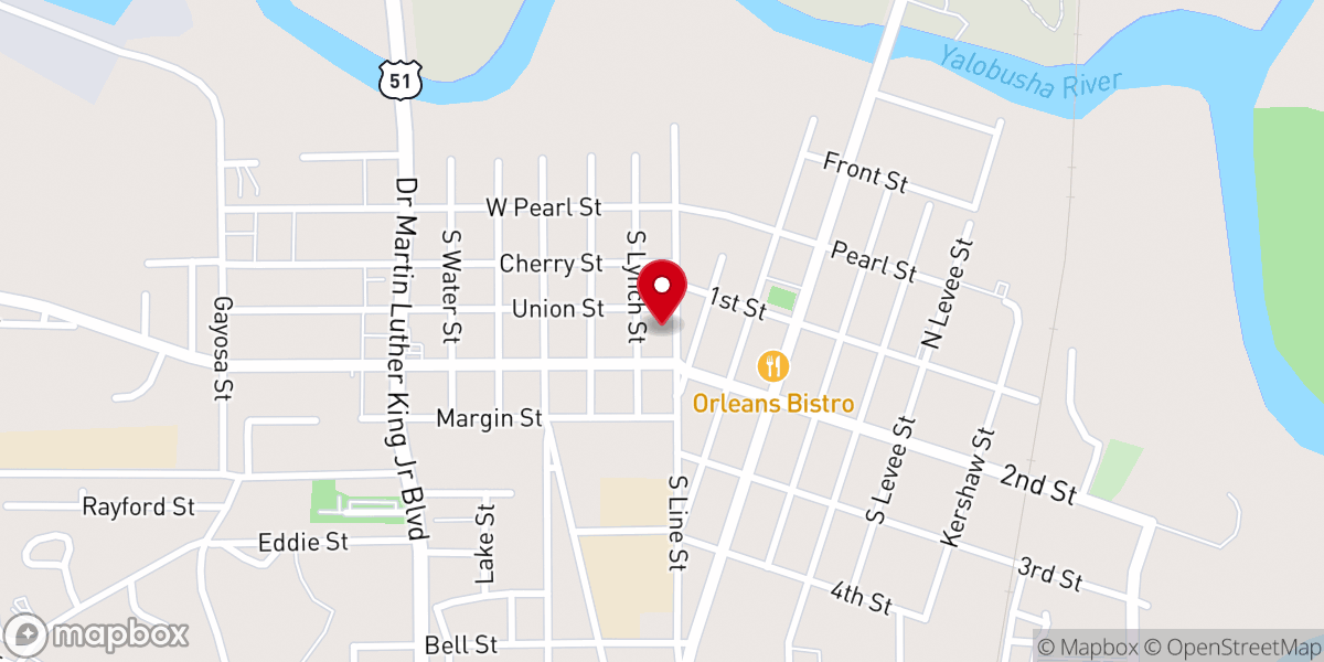 Map showing location of Grenada First Methodist