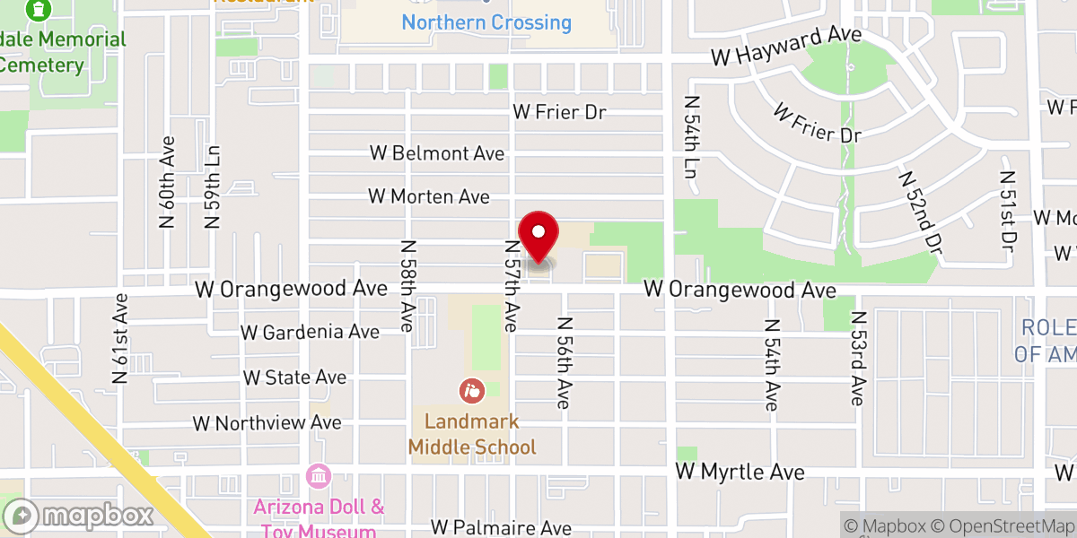 Map showing location of Our Lady of Perpetual Help Roman Catholic Church