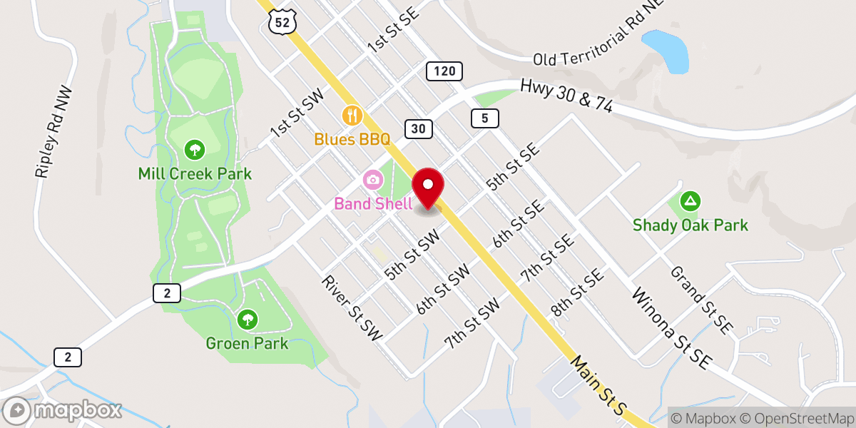 Map showing location of Chatfield Center for the Arts