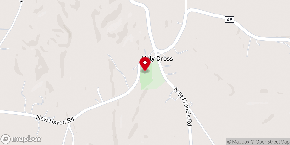 Map showing location of Holy Cross Catholic Church