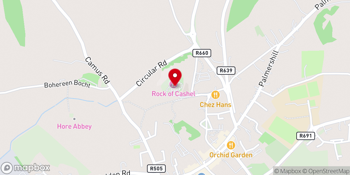 Map showing location of Cormac Cathedral