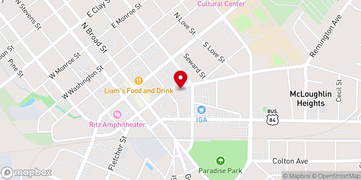 Map showing location of St Thomas Episcopal Church