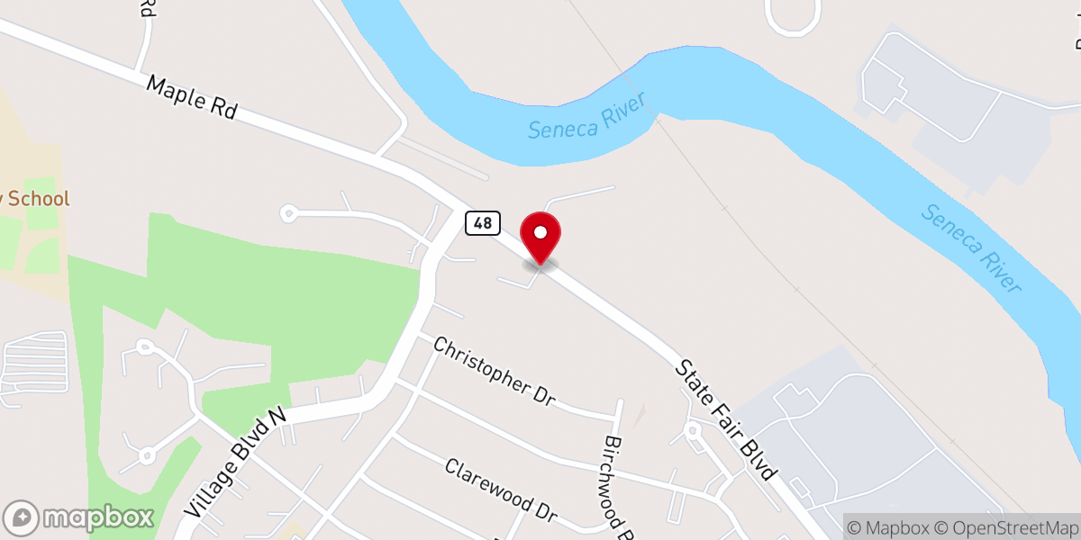 Map showing location of New Hope Church