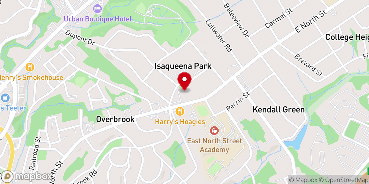 Map showing location of Overbrook Church