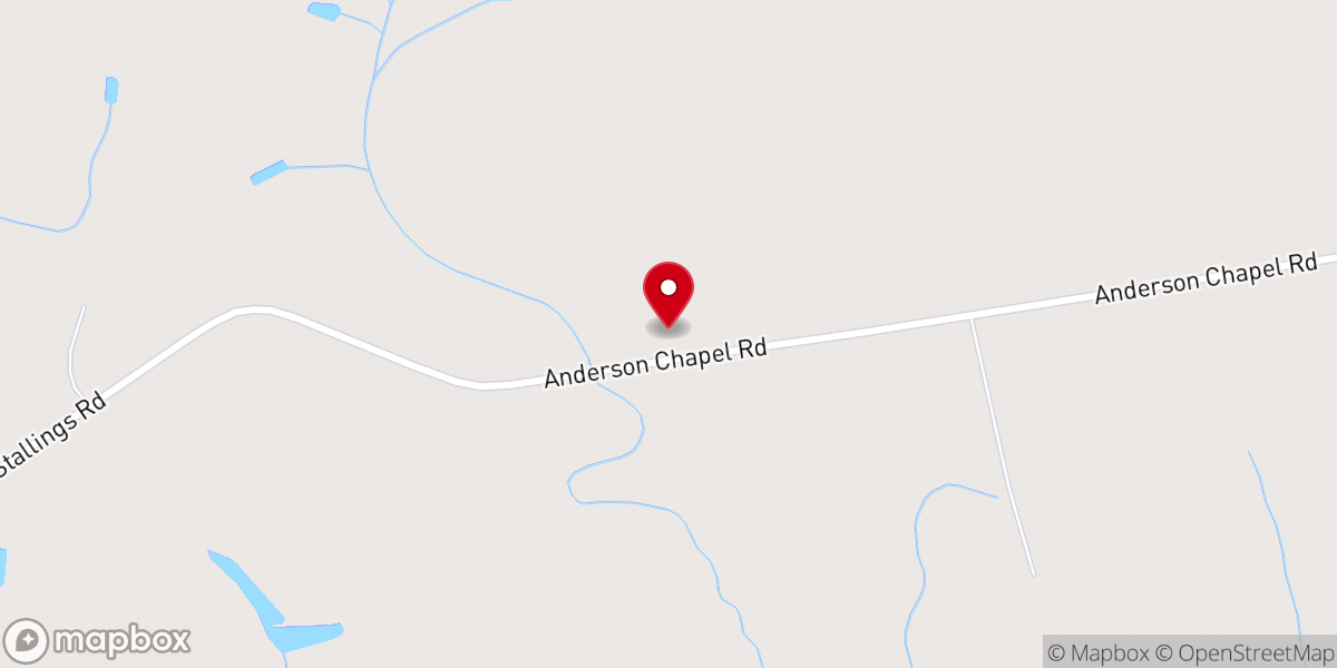 Map showing location of Anderson Chapel Baptist Church