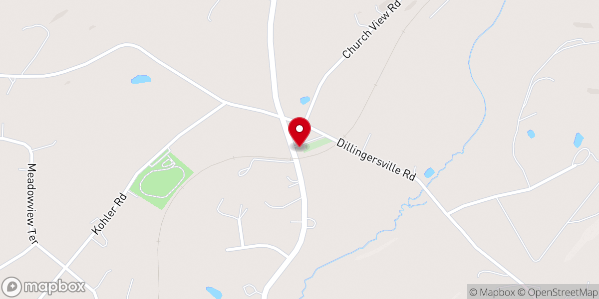 Map showing location of Zionsville Church