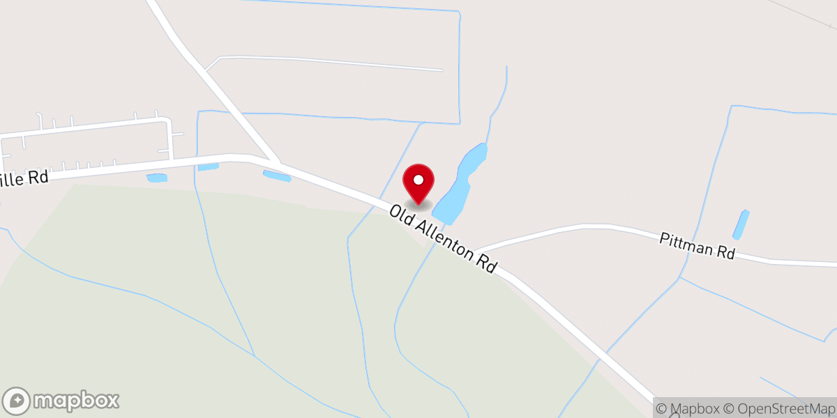 Map showing location of Antioch Baptist Church