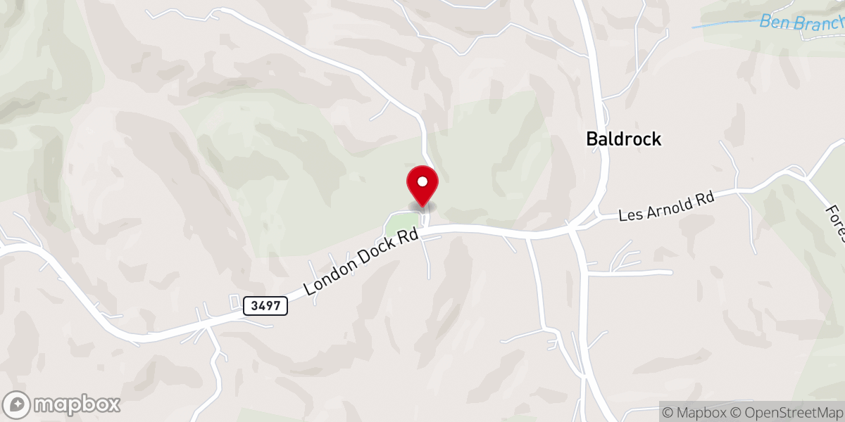 Map showing location of Poynters Church