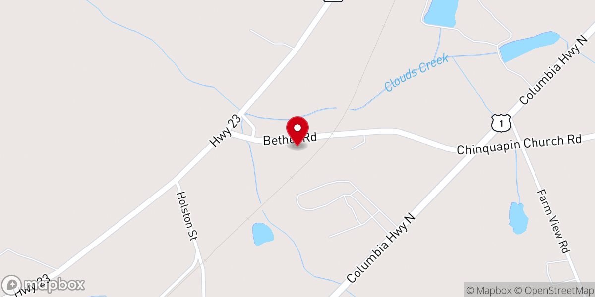 Map showing location of Ridge Baptist Association
