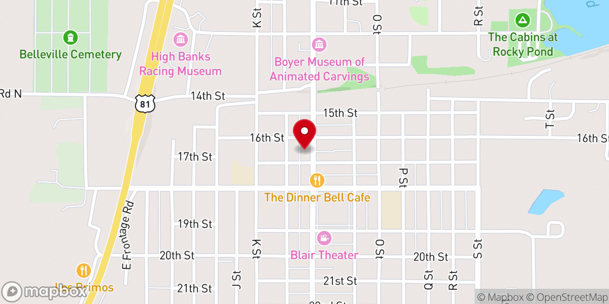 Map showing location of The Main Street Tabernacle - Church in Belleville, KS