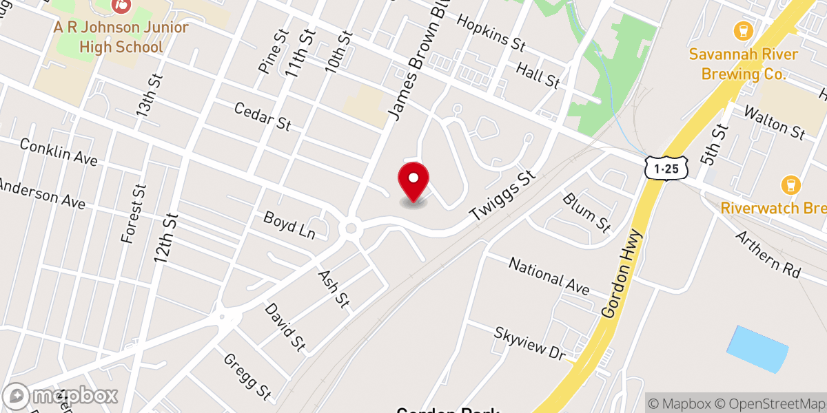 Map showing location of Mount Zion African Methodist Episcopal Zion Church